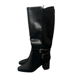 Black Knee High Boots Woman's Size 9.5 Liz Clairborne Hemlock Vegan Leather NEW